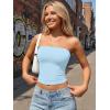 image:imageTrendy Queen Womens 3 Pack Strapless Bandeau Going Out Crop Tube TopsBlack white baby Blue