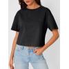 image:imageTrendy Queen Womens Crop Tops Short Sleeve TShirts Acid Wash Casual Summer Clothes Trendy Comfy 2026 Workout Baggy Soft TeesBlack