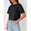 image:imageTrendy Queen Womens Crop Tops Short Sleeve TShirts Acid Wash Casual Summer Clothes Trendy Comfy 2026 Workout Baggy Soft TeesBlack