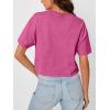 image:imageTrendy Queen Womens Crop Tops Short Sleeve TShirts Acid Wash Casual Summer Clothes Trendy Comfy 2026 Workout Baggy Soft TeesHotpink