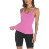 image:imageTrendy Queen Womens Racerback Ribbed Tank Tops Soft Stretch V Neck Workout Casual Tops Summer Sleeveless Crop CamisoleBarbiepink