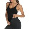 image:imageTrendy Queen Womens Racerback Ribbed Tank Tops Soft Stretch V Neck Workout Casual Tops Summer Sleeveless Crop CamisoleBlack