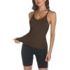 image:imageTrendy Queen Womens Racerback Ribbed Tank Tops Soft Stretch V Neck Workout Casual Tops Summer Sleeveless Crop CamisoleBrown