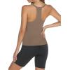 image:imageTrendy Queen Womens Racerback Ribbed Tank Tops Soft Stretch V Neck Workout Casual Tops Summer Sleeveless Crop CamisoleCoffeegrey