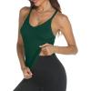 image:imageTrendy Queen Womens Racerback Ribbed Tank Tops Soft Stretch V Neck Workout Casual Tops Summer Sleeveless Crop CamisoleDarkgreen