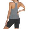 image:imageTrendy Queen Womens Racerback Ribbed Tank Tops Soft Stretch V Neck Workout Casual Tops Summer Sleeveless Crop CamisoleDarkgrey