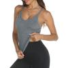 image:imageTrendy Queen Womens Racerback Ribbed Tank Tops Soft Stretch V Neck Workout Casual Tops Summer Sleeveless Crop CamisoleDarkgrey