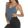 image:imageTrendy Queen Womens Racerback Ribbed Tank Tops Soft Stretch V Neck Workout Casual Tops Summer Sleeveless Crop CamisoleGreyblue