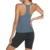 image:imageTrendy Queen Womens Racerback Ribbed Tank Tops Soft Stretch V Neck Workout Casual Tops Summer Sleeveless Crop CamisoleGreyblue
