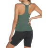 image:imageTrendy Queen Womens Racerback Ribbed Tank Tops Soft Stretch V Neck Workout Casual Tops Summer Sleeveless Crop CamisoleGreygreen