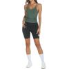 image:imageTrendy Queen Womens Racerback Ribbed Tank Tops Soft Stretch V Neck Workout Casual Tops Summer Sleeveless Crop CamisoleGreygreen