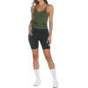 image:imageTrendy Queen Womens Racerback Ribbed Tank Tops Soft Stretch V Neck Workout Casual Tops Summer Sleeveless Crop CamisoleOlivegreen