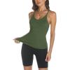 image:imageTrendy Queen Womens Racerback Ribbed Tank Tops Soft Stretch V Neck Workout Casual Tops Summer Sleeveless Crop CamisoleOlivegreen
