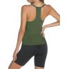 image:imageTrendy Queen Womens Racerback Ribbed Tank Tops Soft Stretch V Neck Workout Casual Tops Summer Sleeveless Crop CamisoleOlivegreen
