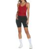 image:imageTrendy Queen Womens Racerback Ribbed Tank Tops Soft Stretch V Neck Workout Casual Tops Summer Sleeveless Crop CamisoleRed