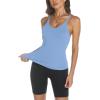 image:imageTrendy Queen Womens Racerback Ribbed Tank Tops Soft Stretch V Neck Workout Casual Tops Summer Sleeveless Crop CamisoleSkyblue