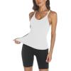 image:imageTrendy Queen Womens Racerback Ribbed Tank Tops Soft Stretch V Neck Workout Casual Tops Summer Sleeveless Crop CamisoleWhite