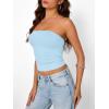 image:imageTrendy Queen Womens Strapless Bandeau Crop TopBaby Blue