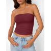 image:imageTrendy Queen Womens Strapless Bandeau Crop TopBurgundy