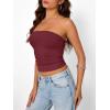 image:imageTrendy Queen Womens Strapless Bandeau Crop TopBurgundy