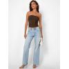 image:imageTrendy Queen Womens Strapless Bandeau Crop TopChocolate