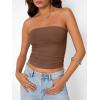 image:imageTrendy Queen Womens Strapless Bandeau Crop TopCoffee