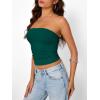 image:imageTrendy Queen Womens Strapless Bandeau Crop TopDark Green