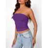 image:imageTrendy Queen Womens Strapless Bandeau Crop TopDark Purple
