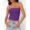 image:imageTrendy Queen Womens Strapless Bandeau Crop TopDark Purple
