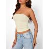 image:imageTrendy Queen Womens Strapless Bandeau Crop TopKhaki