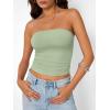 image:imageTrendy Queen Womens Strapless Bandeau Crop TopLight Green