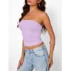 image:imageTrendy Queen Womens Strapless Bandeau Crop TopLight Purple