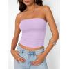 image:imageTrendy Queen Womens Strapless Bandeau Crop TopLight Purple