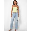 image:imageTrendy Queen Womens Strapless Bandeau Crop TopLight Yellow