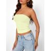 image:imageTrendy Queen Womens Strapless Bandeau Crop TopLight Yellow