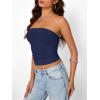 image:imageTrendy Queen Womens Strapless Bandeau Crop TopNavy Blue