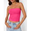 image:imageTrendy Queen Womens Strapless Bandeau Crop TopNeon Pink