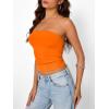 image:imageTrendy Queen Womens Strapless Bandeau Crop TopOrange