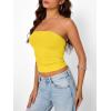 image:imageTrendy Queen Womens Strapless Bandeau Crop TopYellow