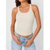 image:imageTrendy Queen Womens Tank Tops Crop Camisole Summer Fashion Sleeveless Ribbed Workout Basic Going Out Gym Spring Clothes 2026Beige