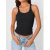 image:imageTrendy Queen Womens Tank Tops Crop Camisole Summer Fashion Sleeveless Ribbed Workout Basic Going Out Gym Spring Clothes 2026Black