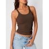 image:imageTrendy Queen Womens Tank Tops Crop Camisole Summer Fashion Sleeveless Ribbed Workout Basic Going Out Gym Spring Clothes 2026Brown