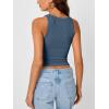 image:imageTrendy Queen Womens Tank Tops Crop Camisole Summer Fashion Sleeveless Ribbed Workout Basic Going Out Gym Spring Clothes 2026Darkblue