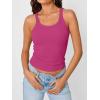 image:imageTrendy Queen Womens Tank Tops Crop Camisole Summer Fashion Sleeveless Ribbed Workout Basic Going Out Gym Spring Clothes 2026Hot Pink