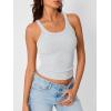 image:imageTrendy Queen Womens Tank Tops Crop Camisole Summer Fashion Sleeveless Ribbed Workout Basic Going Out Gym Spring Clothes 2026Light Grey