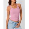image:imageTrendy Queen Womens Tank Tops Crop Camisole Summer Fashion Sleeveless Ribbed Workout Basic Going Out Gym Spring Clothes 2026Pink