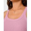 image:imageTrendy Queen Womens Tank Tops Crop Camisole Summer Fashion Sleeveless Ribbed Workout Basic Going Out Gym Spring Clothes 2026Pink