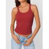 image:imageTrendy Queen Womens Tank Tops Crop Camisole Summer Fashion Sleeveless Ribbed Workout Basic Going Out Gym Spring Clothes 2026Red