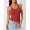 image:imageTrendy Queen Womens Tank Tops Crop Camisole Summer Fashion Sleeveless Ribbed Workout Basic Going Out Gym Spring Clothes 2026Red