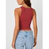 image:imageTrendy Queen Womens Tank Tops Crop Camisole Summer Fashion Sleeveless Ribbed Workout Basic Going Out Gym Spring Clothes 2026Red
